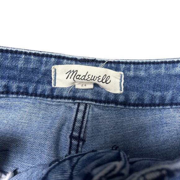 Madewell Emmett Wide-Leg Crop Jeans Rosalie Wash size 24 XS High Rise Denim Blue - Picture 10 of 10